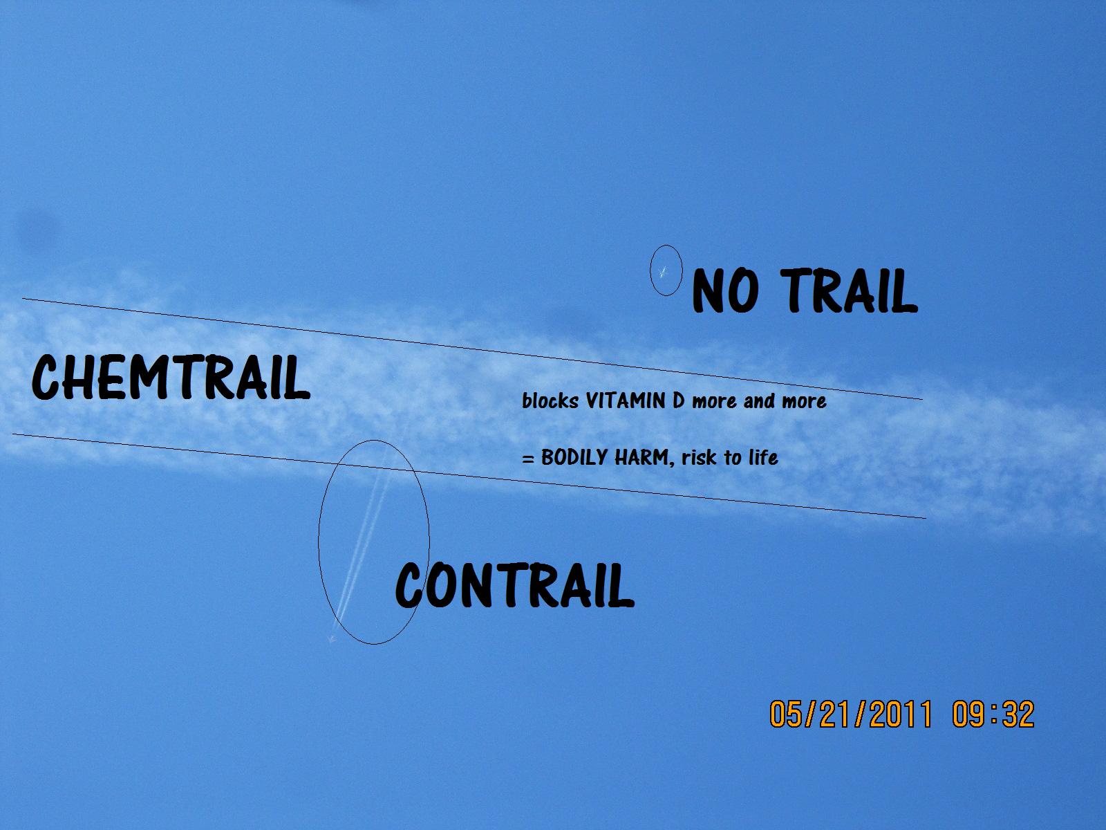 CHEMTRAIL vs CONTRAIL vs NO TRAIL - see the difference????